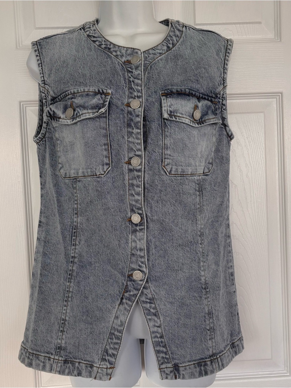 Habitual Washed Light Blue Denim Vest